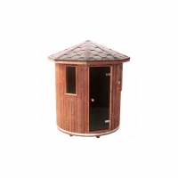 Venkovní sauna s eletr. kamny prosklenými dveřmi