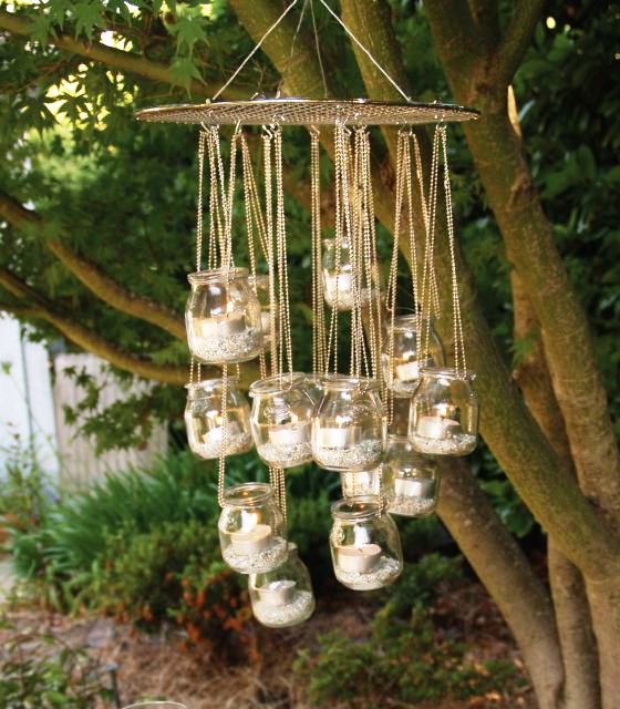 recy lustr, zahradní lust, zahradní světlo, lust na svíčky, světlo na terasu, světlo do pergoly