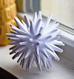 vánoční koule, papírová koule, vánoční dekorace, 3D ozdoba