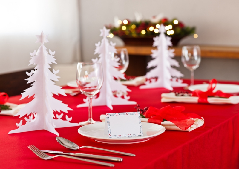 vánoční tabule, vánoční stůl, jak uložit příbory, prostírání, servírování