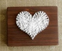 Dřevěný obrázek - Srdce k Valentýnu