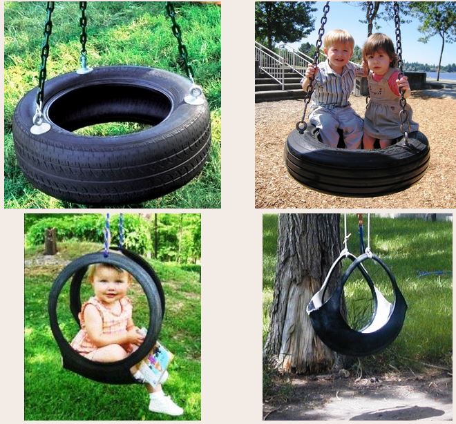 houpačka, pneumatika recyklace, jak vyrobit houpačku, dětská houpačka návod, staré gumy, houpačka pro děti