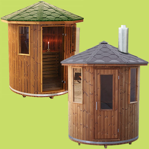 Venkovní sauna, srub, srubová sauna, finská sauna, saunovací srub, saunovací kamna