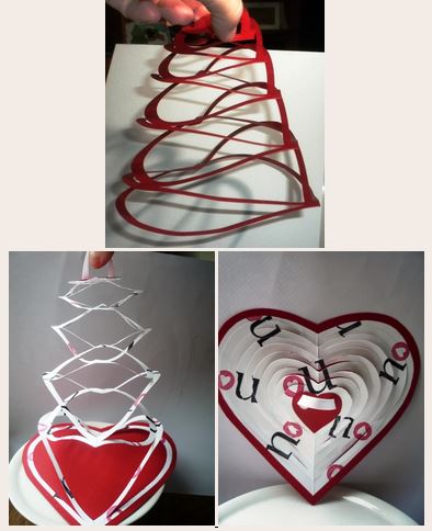 valentýnské přání, 3D srdce, vystřihovánka srdce,valentýncké srdce návod, svatý valentin