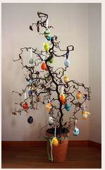 velikonoční  strom, velikonoční větvičky, velikonoční dekorace, návod jak vyrobit velikonoční dekoraci