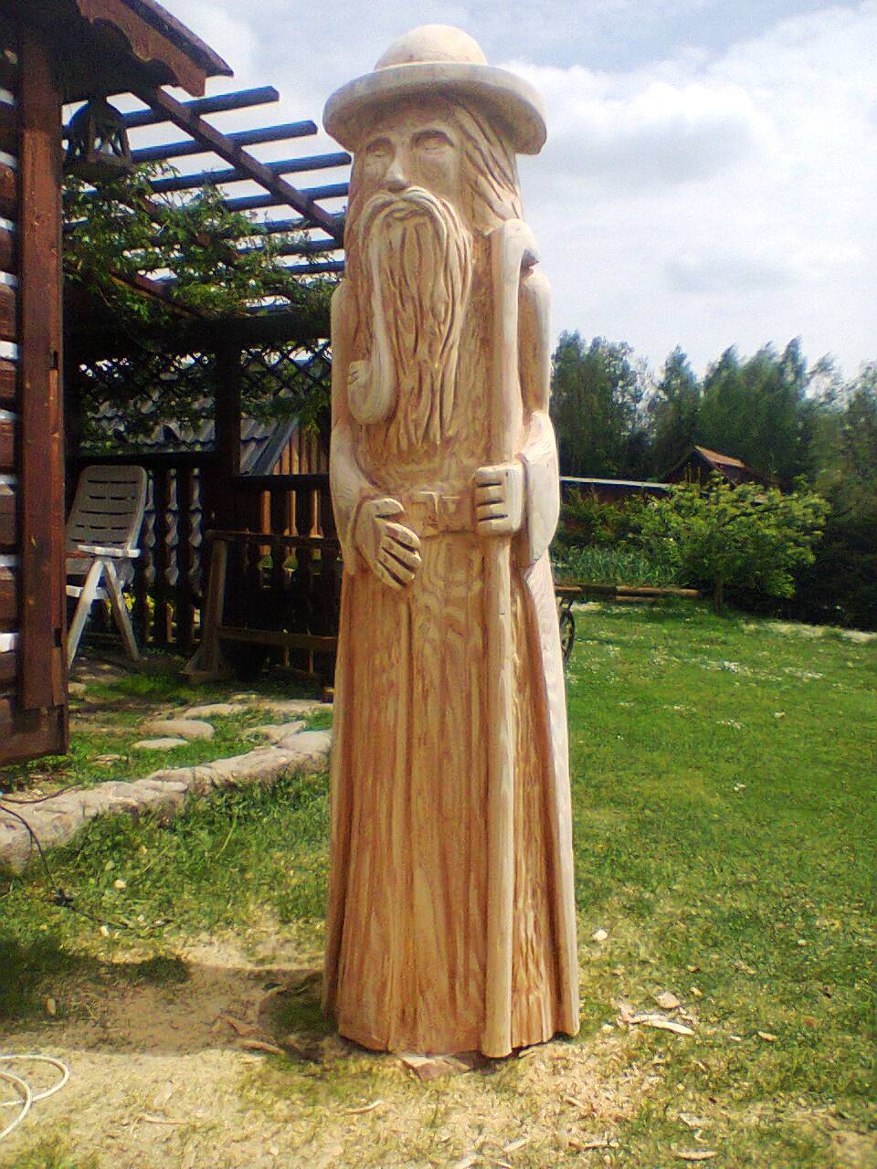 krakonoš socha, pomáhat a chránit, socha morotová pila, zlaté české ruce, dřevosochání