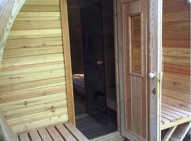 venkovní sauna, sudová sauna, saunování, sauna v sudu